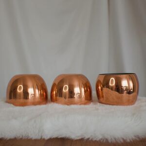 (3) Antique Cups Coppercraft Guild roly poly drinking cups